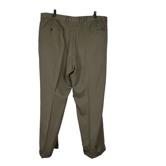 Brooks Brothers 42 S  Beige  Pleated Front Cuffed Hem Dress Pants‎ - Picture 2 of 11